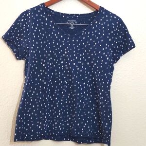 USED SONOMA LIFE AND STYLE EVERYDAY TEE PS PETITE 100% COTTON BLUE AND WHITE